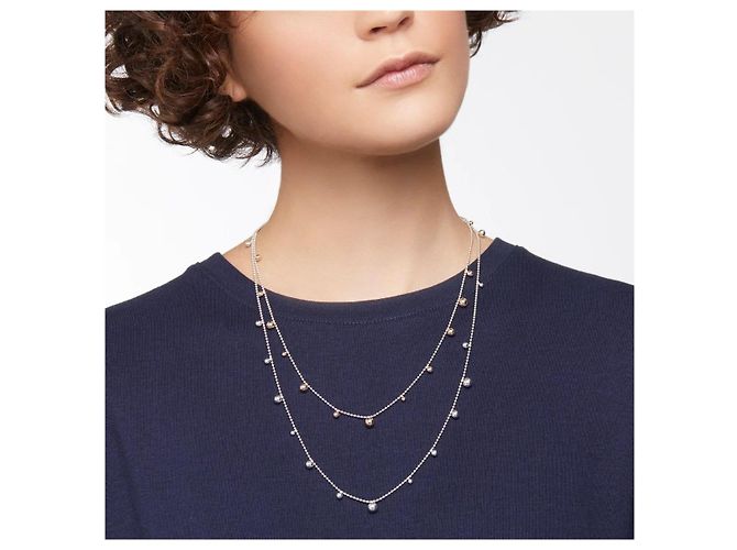 Dodo pomellato Collana bollicine in argento 925 con sfere in oro rosa 9K e piastrine in argento 925 e oro rosa 9K. D'oro - vista 4