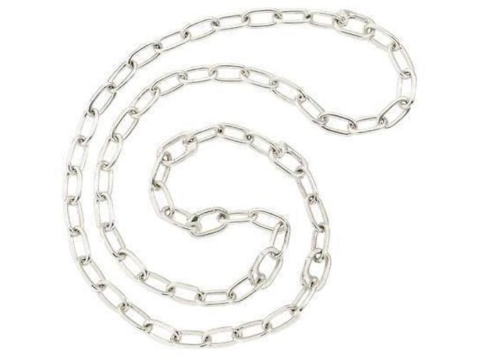 Dodo Pomellato 925 silver essentials necklace with 5 openable links plus one openable link as a closure. Silvery - view 3