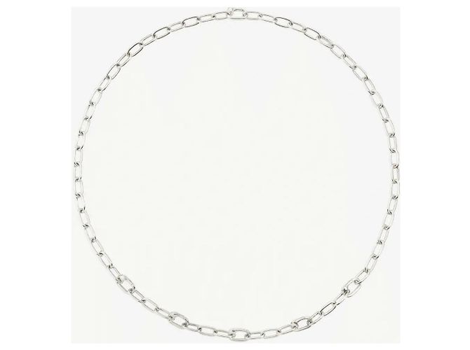 Dodo Pomellato 925 silver essentials necklace with 5 openable links plus one openable link as a closure. Silvery - view 4