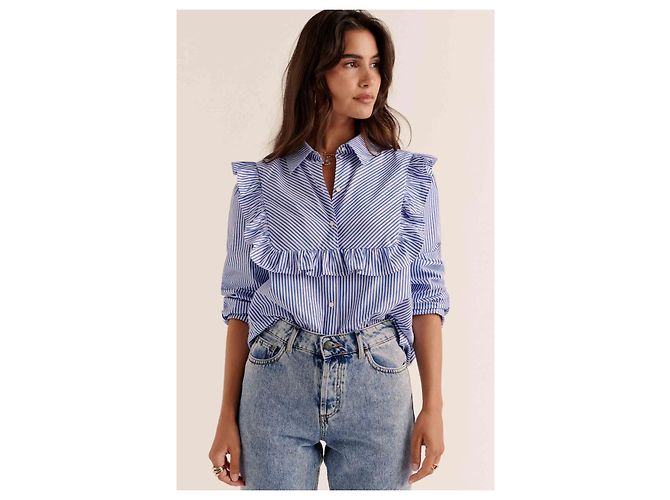 Top Cassi de algodón a rayas azules Balzac Paris - vista 2