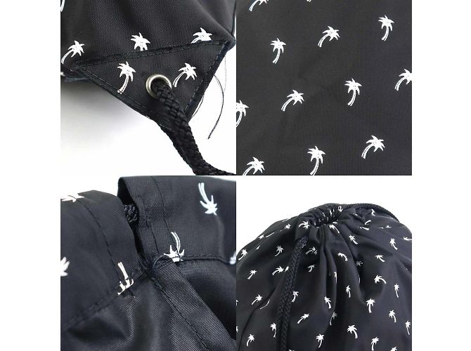 Zaino in nylon Saint Laurent Nero Bianco - vista 4