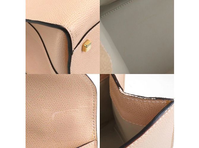 Borsa in pelle beige rosa Valextra - vista 3