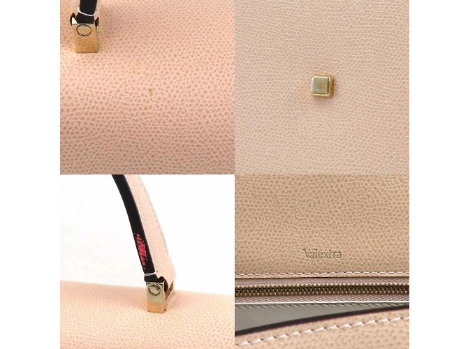 Borsa in pelle beige rosa Valextra - vista 4