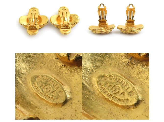 Orecchini a clip in metallo dorato Chanel Coco Mark D'oro - vista 5