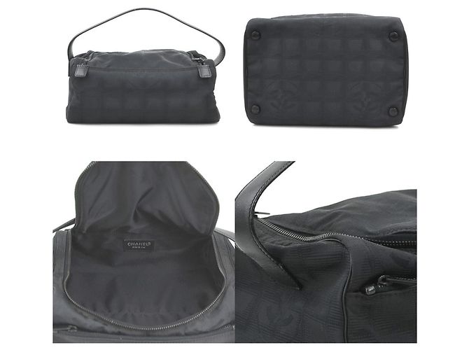 Vanity Borsa a mano in nylon nero jacquard Chanel - vista 3