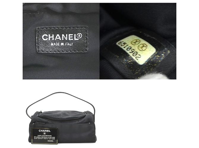 Vanity Borsa a mano in nylon nero jacquard Chanel - vista 5