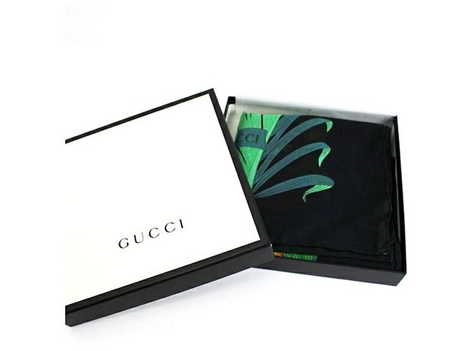 Gucci große Baumwollschal in Schwarz und Multicolor Mehrfarben - Ansicht 6