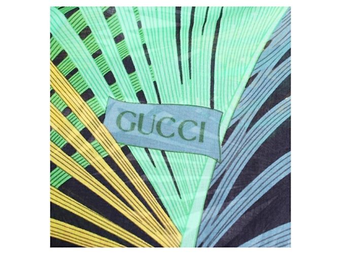 Gucci große Baumwollschal in Schwarz und Multicolor Mehrfarben - Ansicht 7