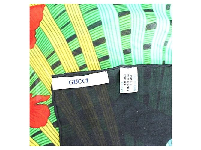 Gucci große Baumwollschal in Schwarz und Multicolor Mehrfarben - Ansicht 8
