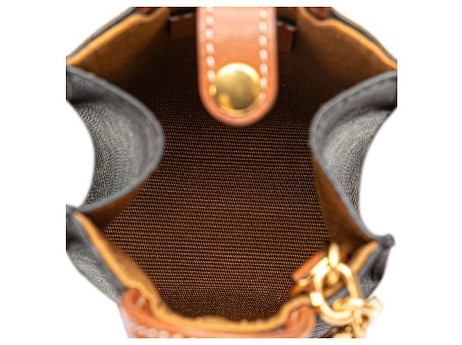 Céline Chaveiro Cabas Vertical em Lona Envernizada Micro Triomphe da Celine Brown Marrom Castanho escuro - vista 4