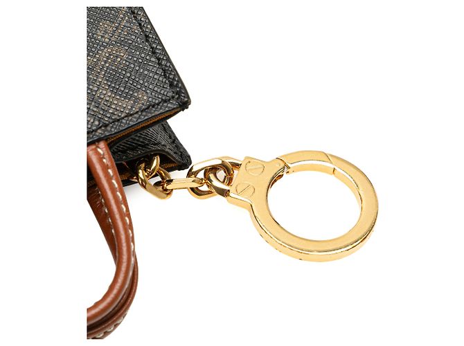 Céline Chaveiro Cabas Vertical em Lona Envernizada Micro Triomphe da Celine Brown Marrom Castanho escuro - vista 7