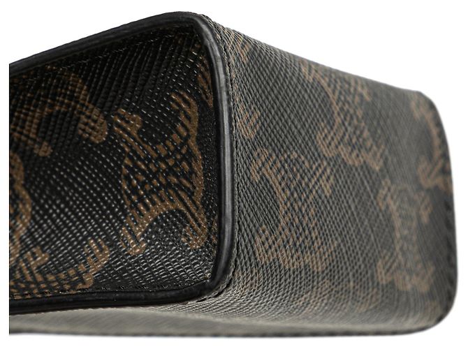 Céline Chaveiro Cabas Vertical em Lona Envernizada Micro Triomphe da Celine Brown Marrom Castanho escuro - vista 9