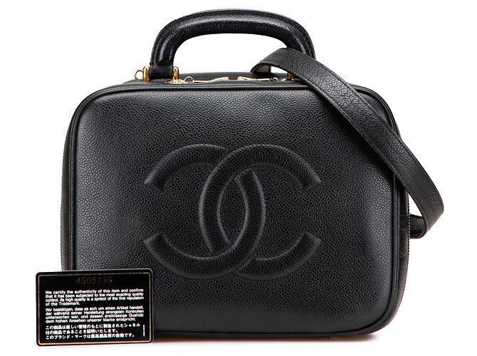 Vanity Beauty case in caviar nero CC di Chanel - vista 16