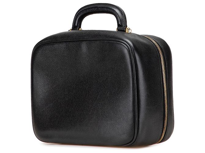 Vanity Beauty case in caviar nero CC di Chanel - vista 2