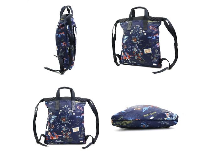 Zaino in nylon BALLY in nero e blu navy - vista 2