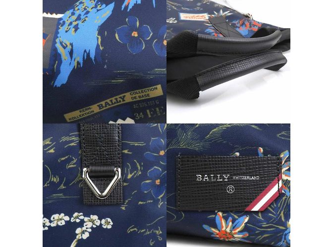 Zaino in nylon BALLY in nero e blu navy - vista 4