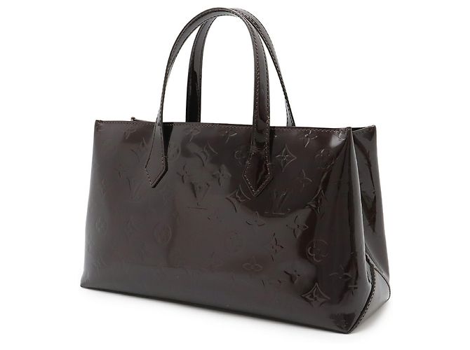 Borsa Louis Vuitton Monogram Vernis Wilshire PM Bordò - vista 3