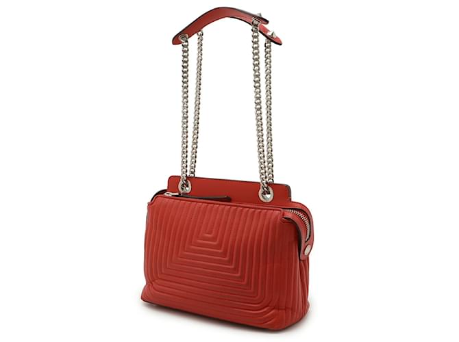 Fendi Dotcom Leder Schultertasche Rot - Ansicht 3