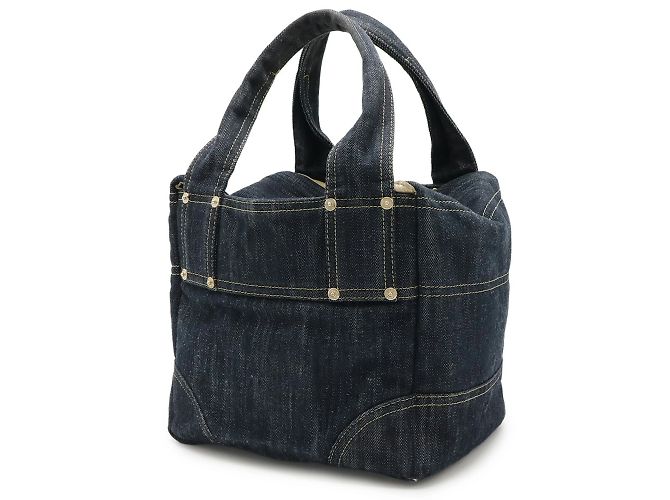 Borsa tote in denim scintillante CHANEL Blu - vista 3