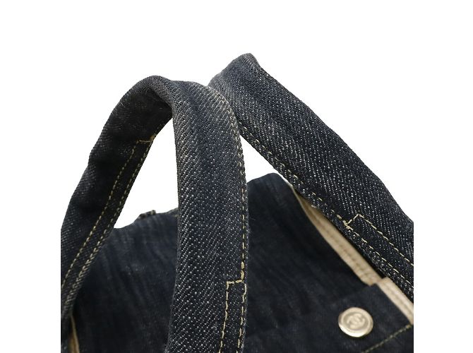 Borsa tote in denim scintillante CHANEL Blu - vista 7