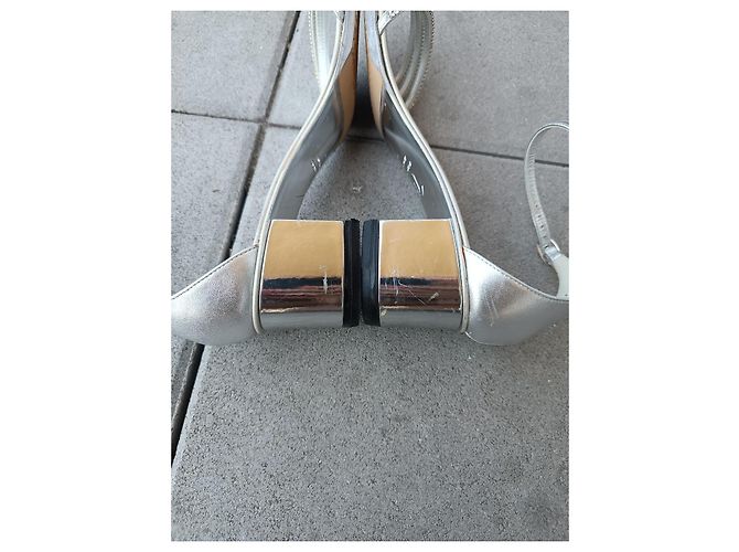 Sandali Giuseppe Zanotti in pelle argentata con strass Swarovski Argento - vista 6