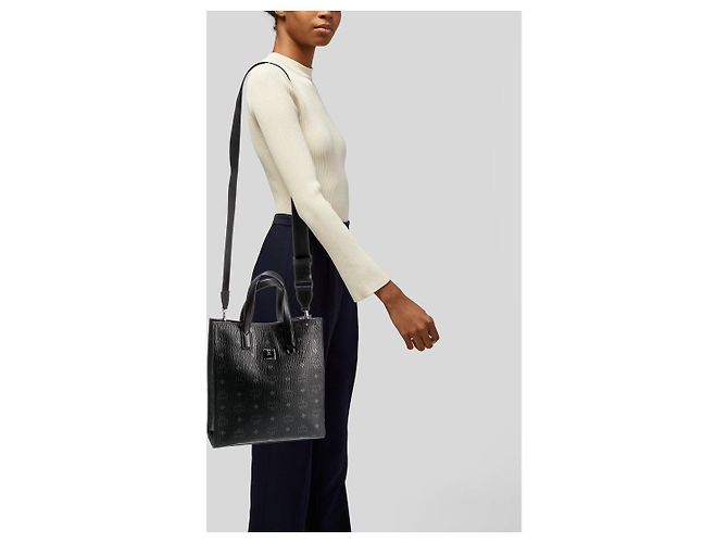 MCM Visetos Klassic Tote Bag Schwarz/Grau - Ansicht 3