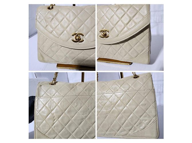 Borsa a spalla Chanel Classica Timeless Matelassè crema Crudo - vista 10