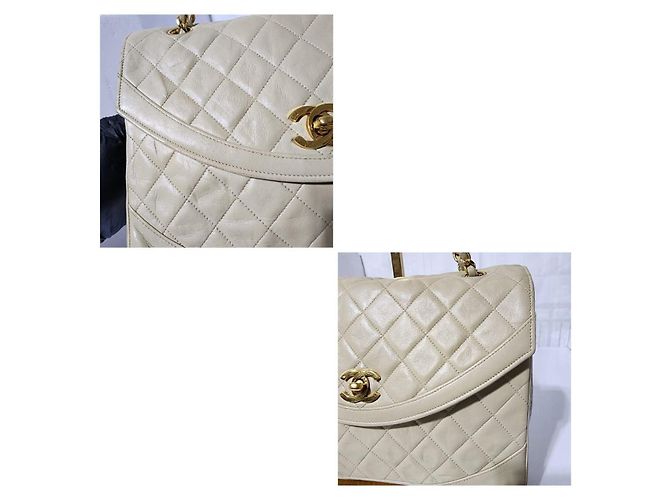 Borsa a spalla Chanel Classica Timeless Matelassè crema Crudo - vista 13