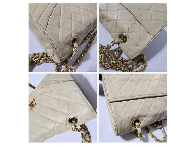 Borsa a spalla Chanel Classica Timeless Matelassè crema Crudo - vista 15