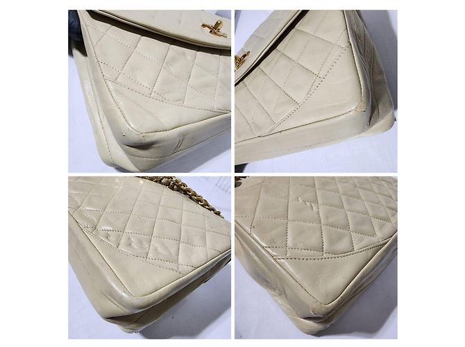 Borsa a spalla Chanel Classica Timeless Matelassè crema Crudo - vista 16