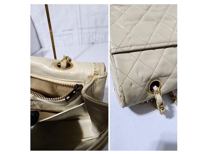 Borsa a spalla Chanel Classica Timeless Matelassè crema Crudo - vista 17