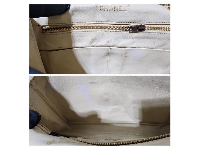 Borsa a spalla Chanel Classica Timeless Matelassè crema Crudo - vista 19