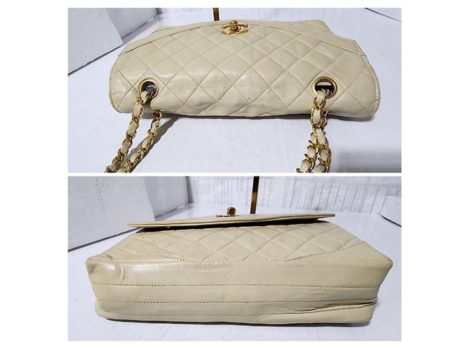Borsa a spalla Chanel Classica Timeless Matelassè crema Crudo - vista 8