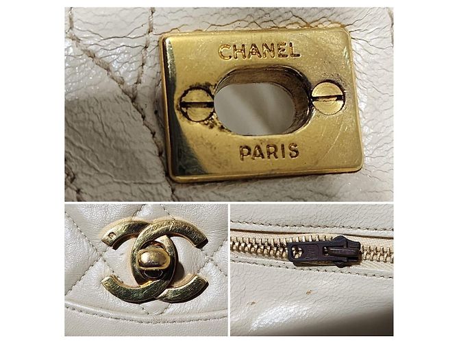 Borsa a spalla Chanel Classica Timeless Matelassè crema Crudo - vista 9