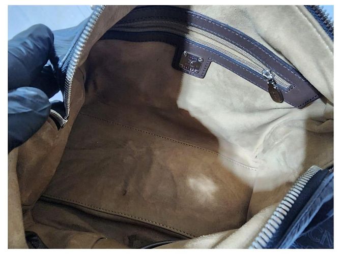 Bolsa MCM Visetos Lion Princess Boston Preto/Cinza/Dourado - vista 14