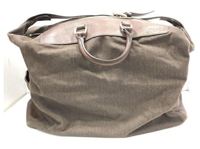 Borsa Boston in pelle marrone e tela Dolce & Gabbana - vista 2