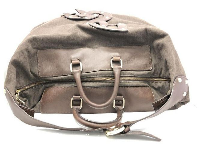Borsa Boston in pelle marrone e tela Dolce & Gabbana - vista 5
