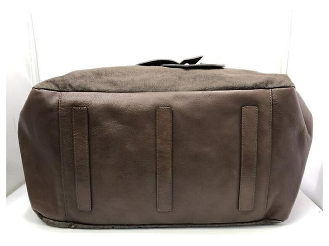 Borsa Boston in pelle marrone e tela Dolce & Gabbana - vista 6
