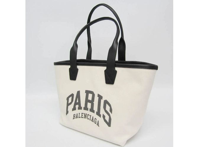 Borsa Tote Jumbo Small Balenciaga Nero Bianco sporco - vista 7