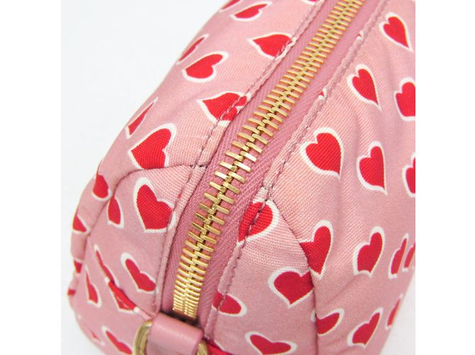 Pochette in nylon Miu Miu Heart 5NE457 per donne Rosa Bianco Rosso - vista 10