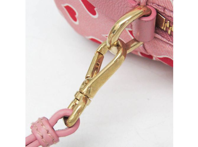 Pochette in nylon Miu Miu Heart 5NE457 per donne Rosa Bianco Rosso - vista 11