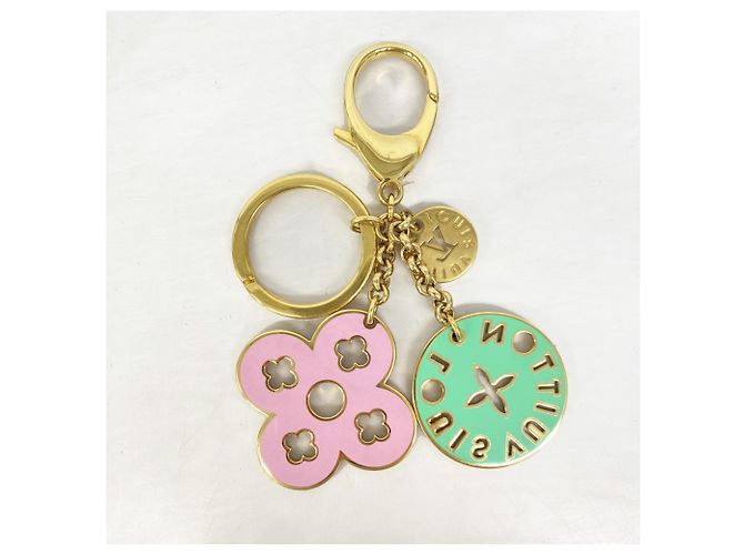 Portachiavi Louis Vuitton Portocle Looping M66006 Rosa D'oro Verde - vista 6