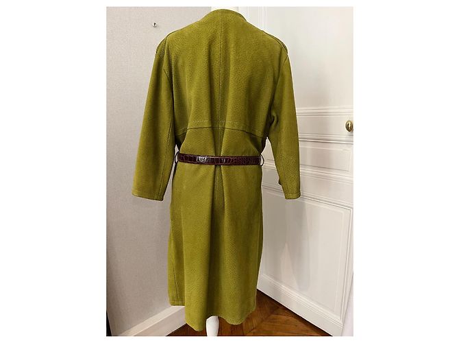 Abrigo Prada de piel verde oliva - vista 4