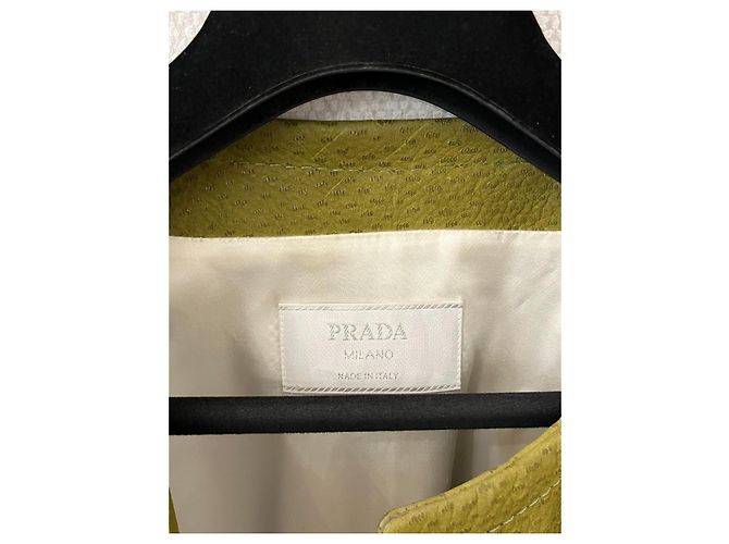 Abrigo Prada de piel verde oliva - vista 5