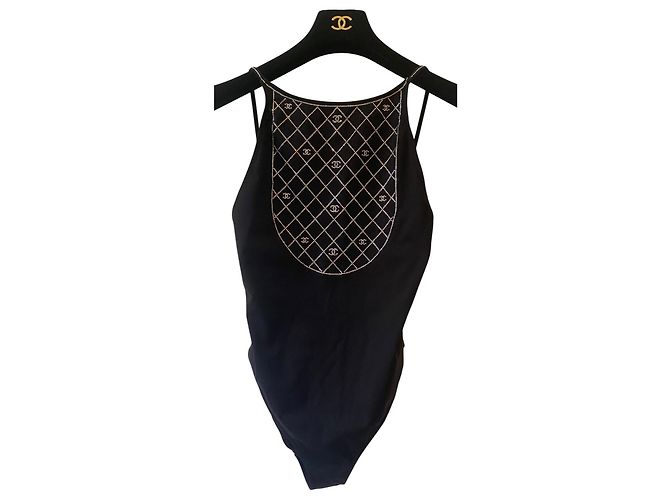 Chanel 23C Einteiler Badeanzug Body Suit FR 38 Schwarz - Ansicht 9