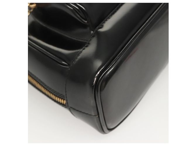 GUCCI Bamboo Schultertasche Emaille Schwarz Gold 007 2113 0127 Auth am8459 Golden - Ansicht 15