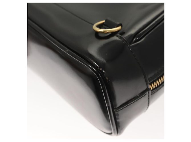 GUCCI Bamboo Schultertasche Emaille Schwarz Gold 007 2113 0127 Auth am8459 Golden - Ansicht 17