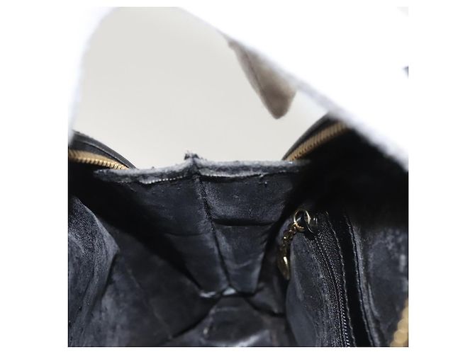 GUCCI Bamboo Schultertasche Emaille Schwarz Gold 007 2113 0127 Auth am8459 Golden - Ansicht 22
