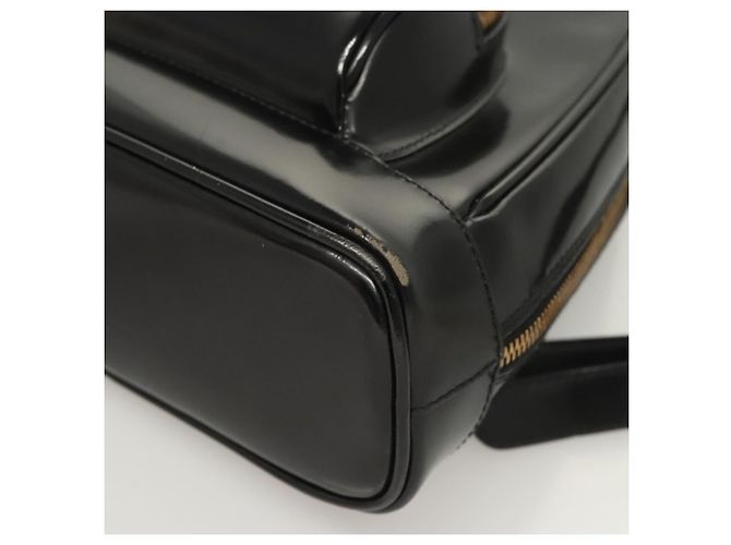 GUCCI Bamboo Schultertasche Emaille Schwarz Gold 007 2113 0127 Auth am8459 Golden - Ansicht 8