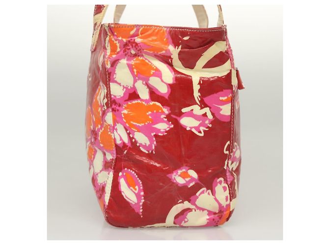 CHANEL Bolsa Tote de Verano Alto Esmalte Rojo CC Auth 123514 Roja - vista 4